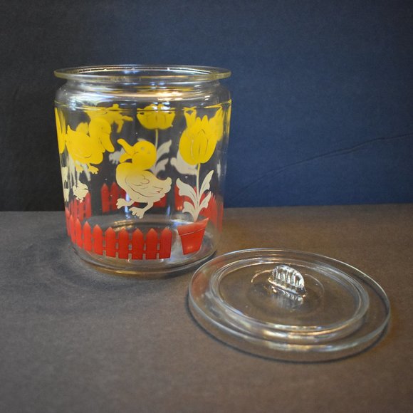 Vintage Other - VTG Spring Glass Canister Ducks, Lambs & Bunnies